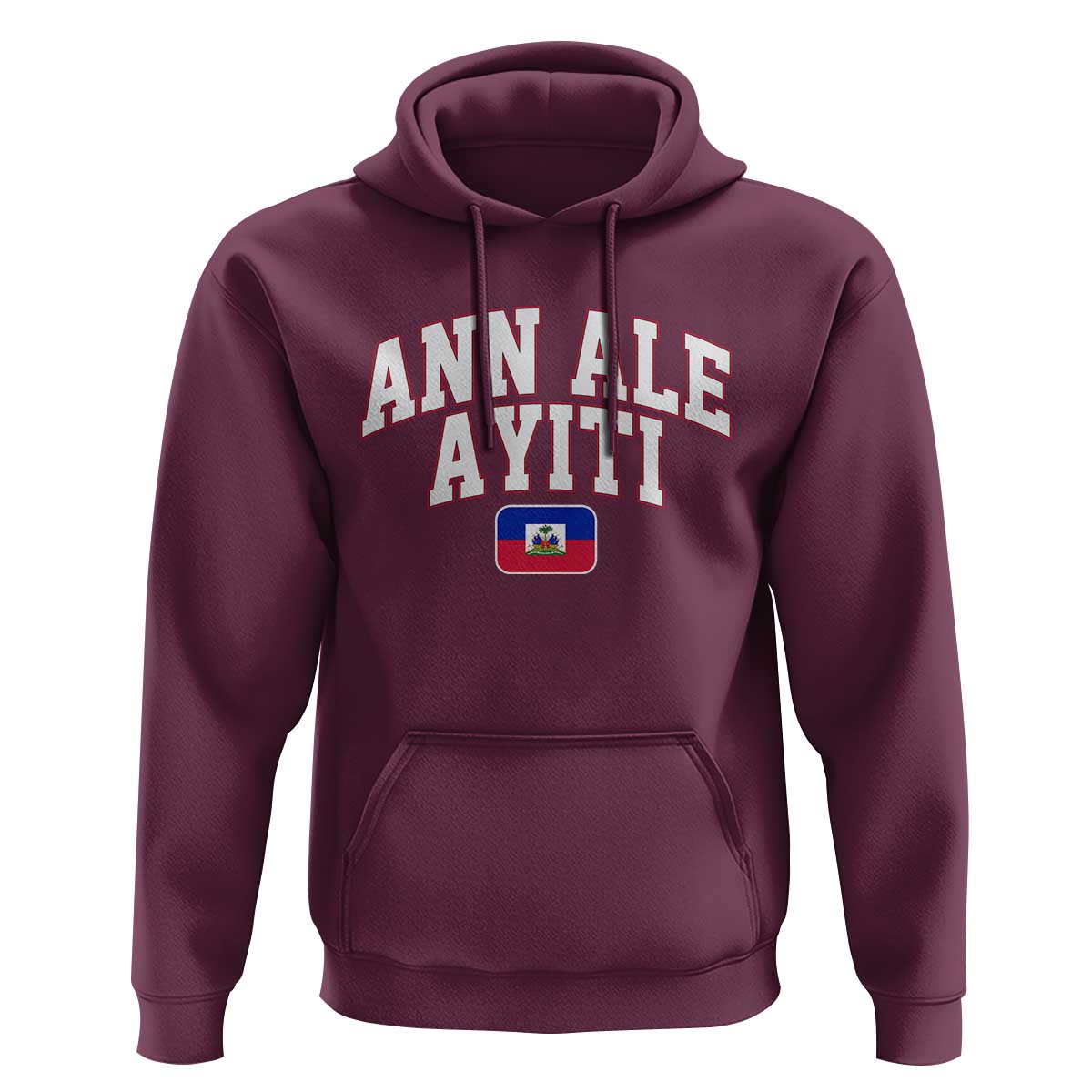 Ann Ale Ayiti Collegiate Athletic Sport Style Hoodie Let's Go Haiti Haitian Flag and Coat of Arms Pride