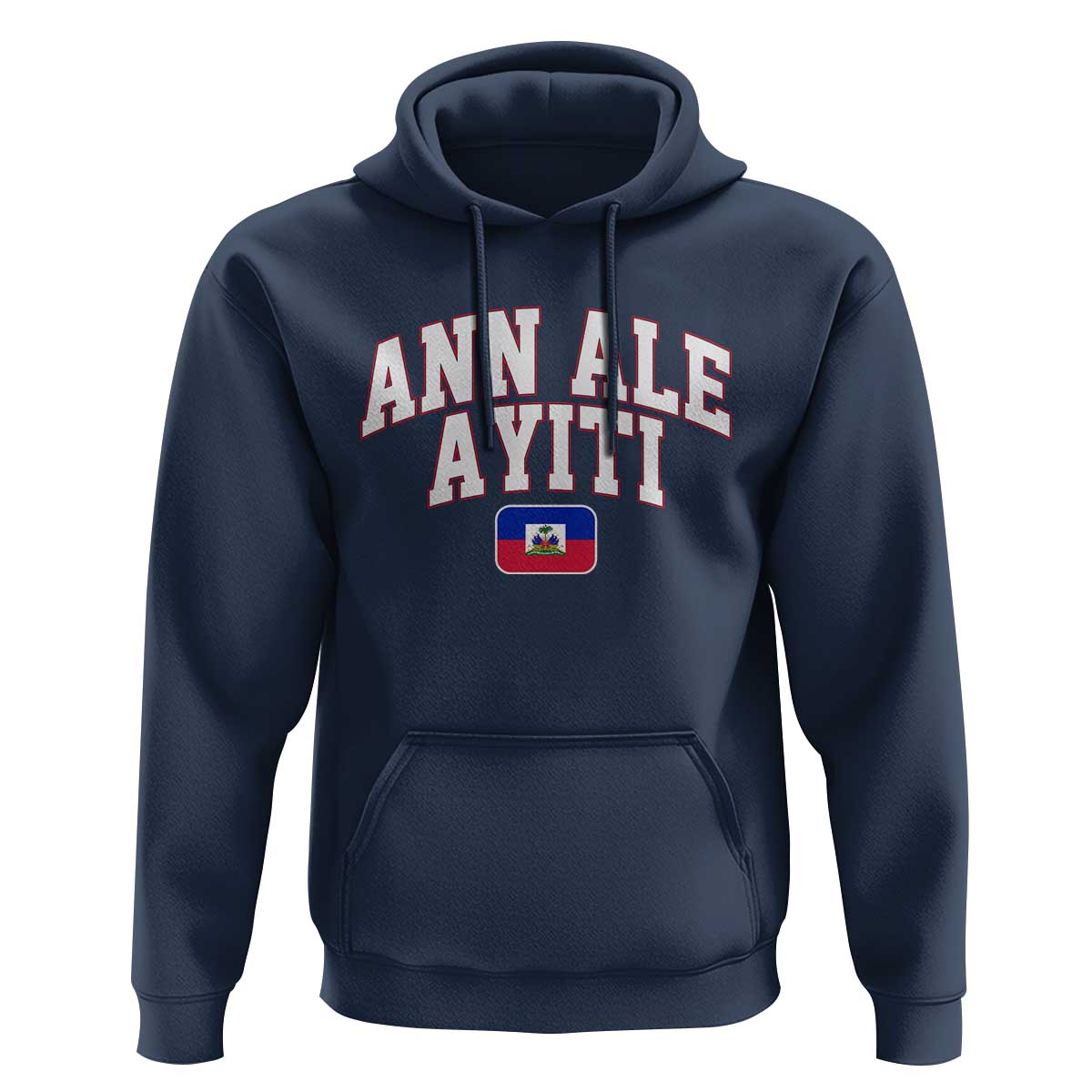 Ann Ale Ayiti Collegiate Athletic Sport Style Hoodie Let's Go Haiti Haitian Flag and Coat of Arms Pride
