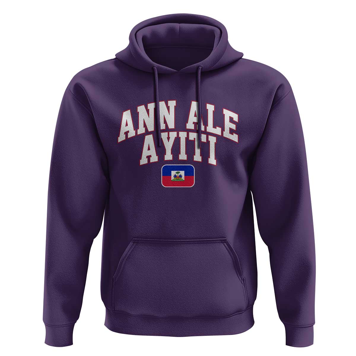 Ann Ale Ayiti Collegiate Athletic Sport Style Hoodie Let's Go Haiti Haitian Flag and Coat of Arms Pride