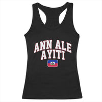 Ann Ale Ayiti Collegiate Athletic Sport Style Racerback Tank Top Let's Go Haiti Haitian Flag and Coat of Arms Pride