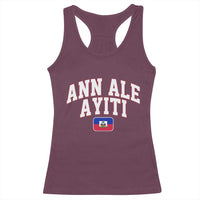 Ann Ale Ayiti Collegiate Athletic Sport Style Racerback Tank Top Let's Go Haiti Haitian Flag and Coat of Arms Pride