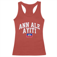 Ann Ale Ayiti Collegiate Athletic Sport Style Racerback Tank Top Let's Go Haiti Haitian Flag and Coat of Arms Pride