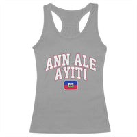 Ann Ale Ayiti Collegiate Athletic Sport Style Racerback Tank Top Let's Go Haiti Haitian Flag and Coat of Arms Pride
