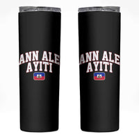 Ann Ale Ayiti Collegiate Athletic Sport Style Skinny Tumbler Let's Go Haiti Haitian Flag and Coat of Arms Pride