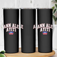 Ann Ale Ayiti Collegiate Athletic Sport Style Skinny Tumbler Let's Go Haiti Haitian Flag and Coat of Arms Pride