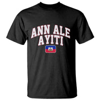 Ann Ale Ayiti Collegiate Athletic Sport Style T Shirt Let's Go Haiti Haitian Flag and Coat of Arms Pride