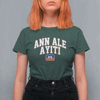 Ann Ale Ayiti Collegiate Athletic Sport Style T Shirt For Women Let's Go Haiti Haitian Flag and Coat of Arms Pride