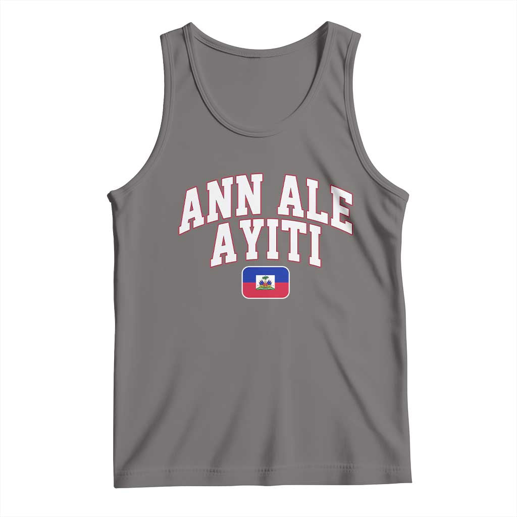 Ann Ale Ayiti Collegiate Athletic Sport Style Tank Top Let's Go Haiti Haitian Flag and Coat of Arms Pride