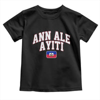 Ann Ale Ayiti Collegiate Athletic Sport Style Toddler T Shirt Let's Go Haiti Haitian Flag and Coat of Arms Pride