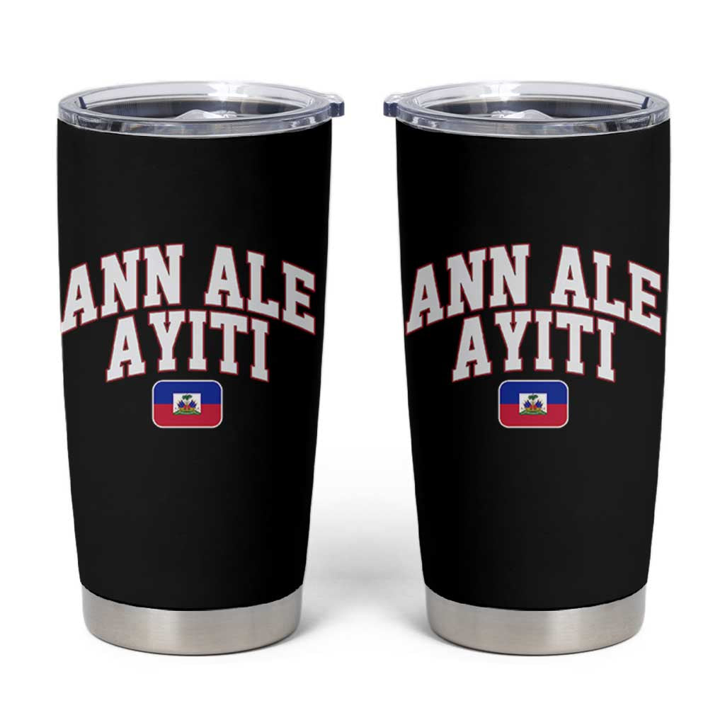 Ann Ale Ayiti Collegiate Athletic Sport Style Tumbler Cup Let's Go Haiti Haitian Flag and Coat of Arms Pride