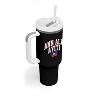 Ann Ale Ayiti Collegiate Athletic Sport Style Tumbler With Handle Let's Go Haiti Haitian Flag and Coat of Arms Pride