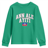 Ann Ale Ayiti Collegiate Athletic Sport Style Youth Sweatshirt Let's Go Haiti Haitian Flag and Coat of Arms Pride