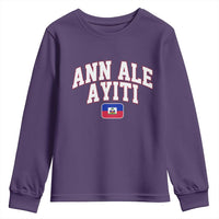 Ann Ale Ayiti Collegiate Athletic Sport Style Youth Sweatshirt Let's Go Haiti Haitian Flag and Coat of Arms Pride