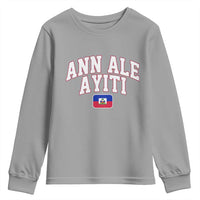 Ann Ale Ayiti Collegiate Athletic Sport Style Youth Sweatshirt Let's Go Haiti Haitian Flag and Coat of Arms Pride