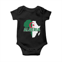 Algeria Algerian Pride Map of Africa Heritage Graphic Baby Onesie Patriotic North African Roots National Flag