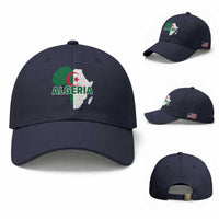 Algeria Algerian Pride Map of Africa Heritage Graphic Baseball Cap Patriotic North African Roots National Flag