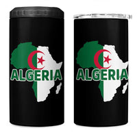 Algeria Algerian Pride Map of Africa Heritage Graphic 4 in 1 Can Cooler Tumbler Patriotic North African Roots National Flag