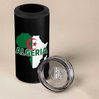 Algeria Algerian Pride Map of Africa Heritage Graphic 4 in 1 Can Cooler Tumbler Patriotic North African Roots National Flag
