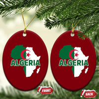 Algeria Algerian Pride Map of Africa Heritage Graphic Ceramic Ornament Patriotic North African Roots National Flag