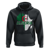 Algeria Algerian Pride Map of Africa Heritage Graphic Hoodie Patriotic North African Roots National Flag