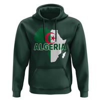 Algeria Algerian Pride Map of Africa Heritage Graphic Hoodie Patriotic North African Roots National Flag