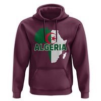 Algeria Algerian Pride Map of Africa Heritage Graphic Hoodie Patriotic North African Roots National Flag
