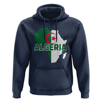 Algeria Algerian Pride Map of Africa Heritage Graphic Hoodie Patriotic North African Roots National Flag
