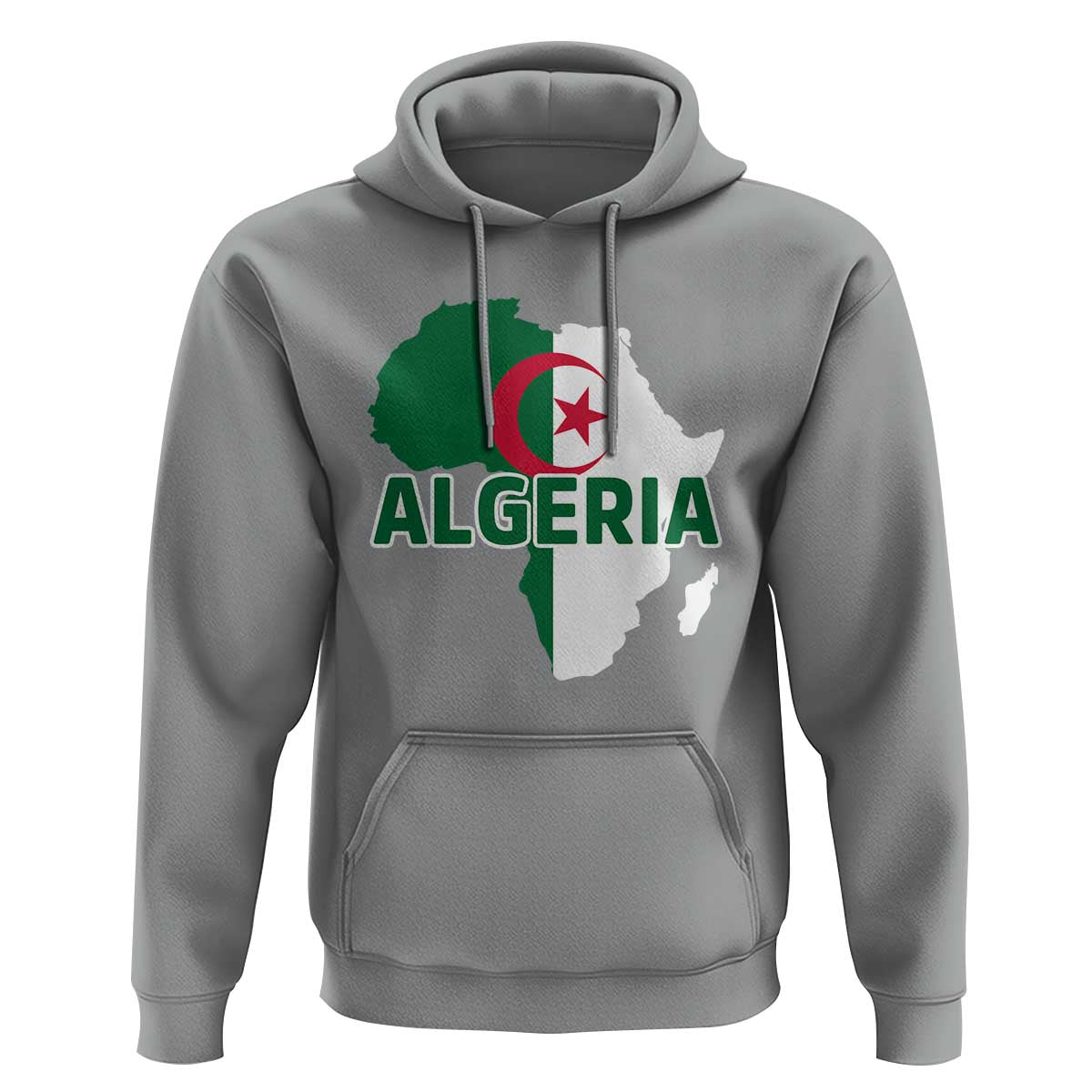 Algeria Algerian Pride Map of Africa Heritage Graphic Hoodie Patriotic North African Roots National Flag