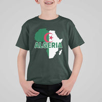 Algeria Algerian Pride Map of Africa Heritage Graphic T Shirt For Kid Patriotic North African Roots National Flag
