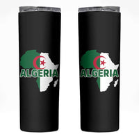 Algeria Algerian Pride Map of Africa Heritage Graphic Skinny Tumbler Patriotic North African Roots National Flag