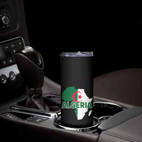 Algeria Algerian Pride Map of Africa Heritage Graphic Skinny Tumbler Patriotic North African Roots National Flag