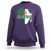 Algeria Algerian Pride Map of Africa Heritage Graphic Sweatshirt Patriotic North African Roots National Flag