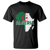 Algeria Algerian Pride Map of Africa Heritage Graphic T Shirt Patriotic North African Roots National Flag