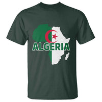 Algeria Algerian Pride Map of Africa Heritage Graphic T Shirt Patriotic North African Roots National Flag