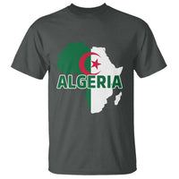 Algeria Algerian Pride Map of Africa Heritage Graphic T Shirt Patriotic North African Roots National Flag