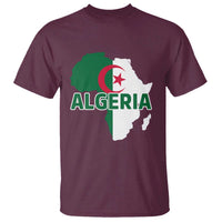 Algeria Algerian Pride Map of Africa Heritage Graphic T Shirt Patriotic North African Roots National Flag