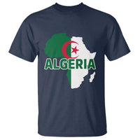 Algeria Algerian Pride Map of Africa Heritage Graphic T Shirt Patriotic North African Roots National Flag