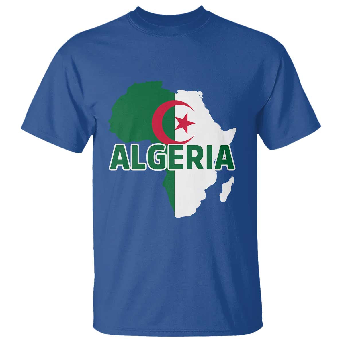 Algeria Algerian Pride Map of Africa Heritage Graphic T Shirt Patriotic North African Roots National Flag
