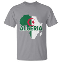 Algeria Algerian Pride Map of Africa Heritage Graphic T Shirt Patriotic North African Roots National Flag