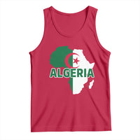 Algeria Algerian Pride Map of Africa Heritage Graphic Tank Top Patriotic North African Roots National Flag