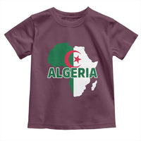 Algeria Algerian Pride Map of Africa Heritage Graphic Toddler T Shirt Patriotic North African Roots National Flag