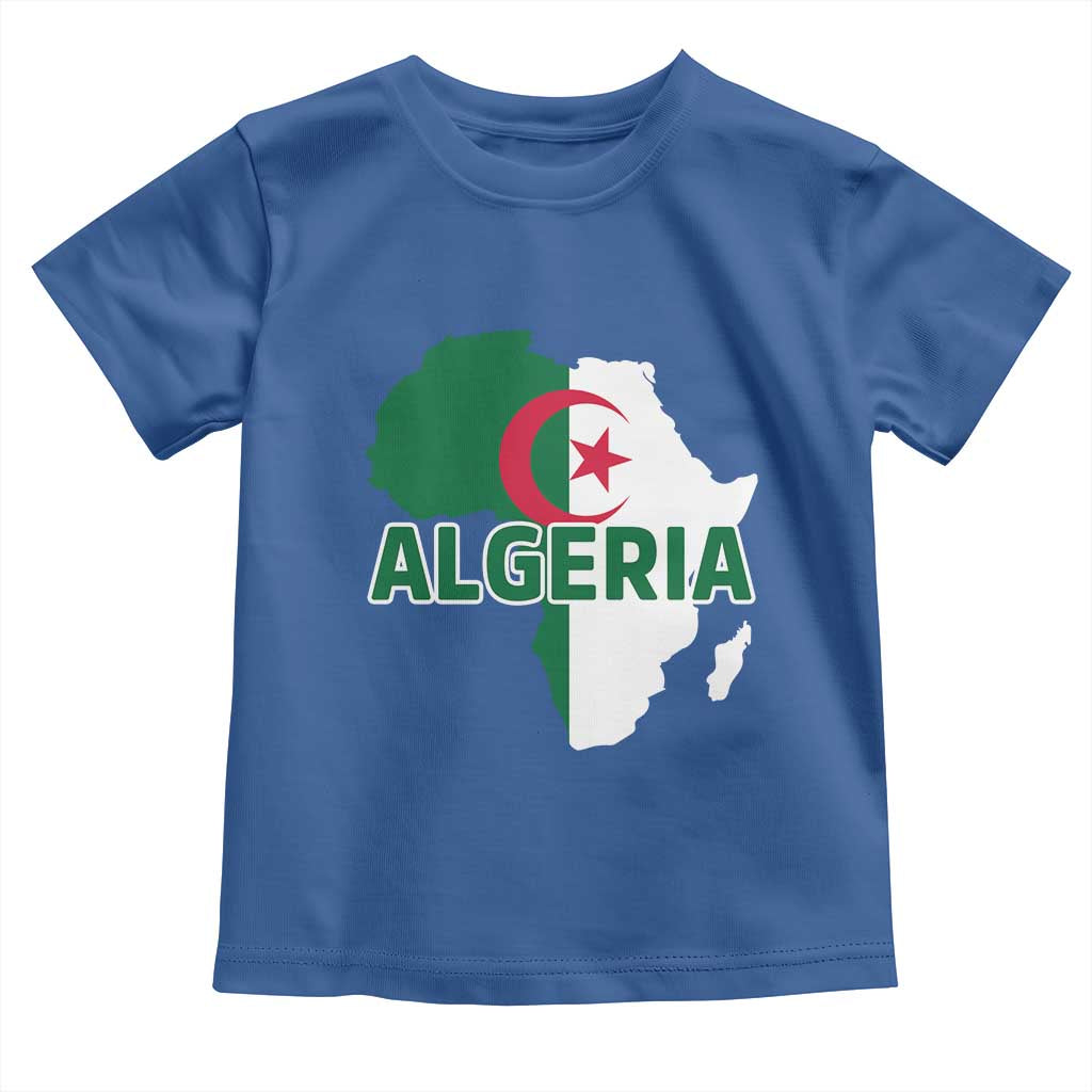 Algeria Algerian Pride Map of Africa Heritage Graphic Toddler T Shirt Patriotic North African Roots National Flag