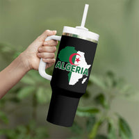 Algeria Algerian Pride Map of Africa Heritage Graphic Tumbler With Handle Patriotic North African Roots National Flag