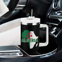 Algeria Algerian Pride Map of Africa Heritage Graphic Tumbler With Handle Patriotic North African Roots National Flag