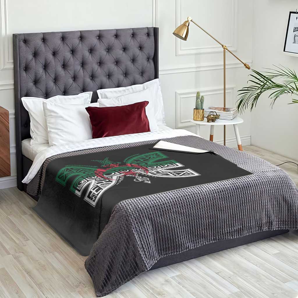 Algeria Amazigh Berber Yaz Symbol Algerian Flag Heritage Graphic Throw Blanket Traditional North African Tribal Culture Art