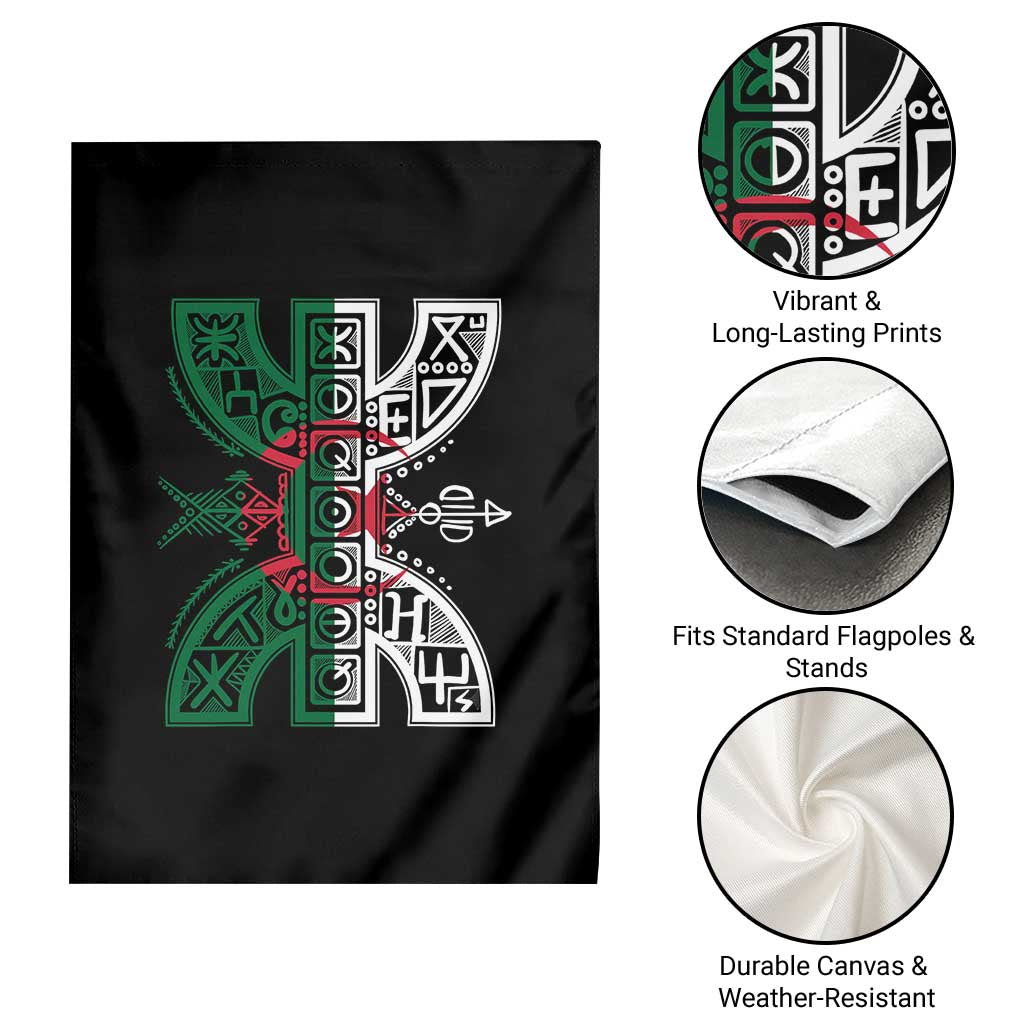 Algeria Amazigh Berber Yaz Symbol Algerian Flag Heritage Graphic Garden Flag Traditional North African Tribal Culture Art