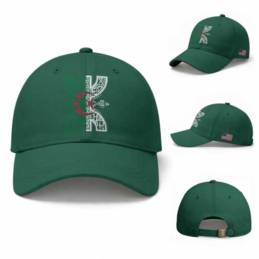 Algeria Amazigh Berber Yaz Symbol Algerian Flag Heritage Graphic Baseball Cap Traditional North African Tribal Culture Art