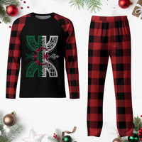 Algeria Amazigh Berber Yaz Symbol Algerian Flag Heritage Graphic Plaid Pajama Set Traditional North African Tribal Culture Art