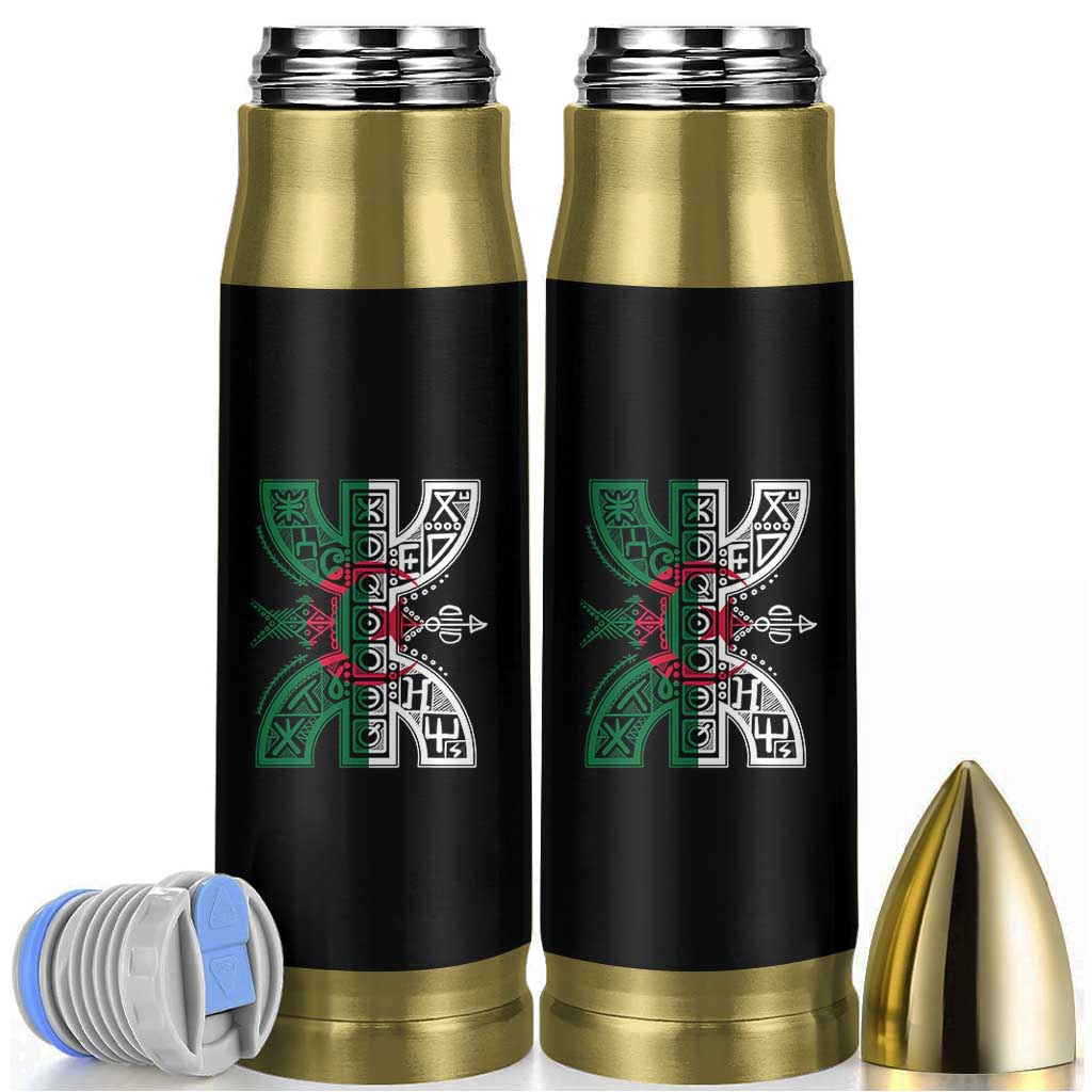 Algeria Amazigh Berber Yaz Symbol Algerian Flag Heritage Graphic Bullet Tumbler Traditional North African Tribal Culture Art