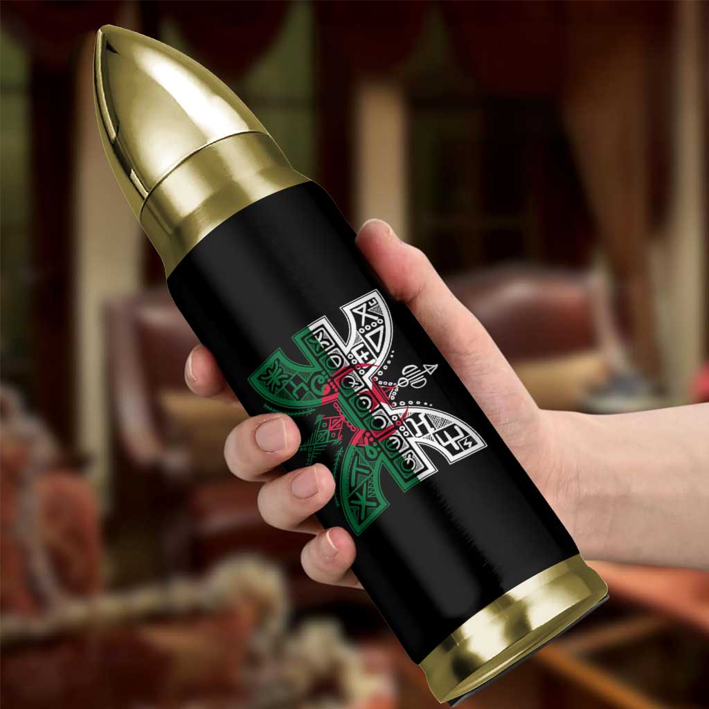 Algeria Amazigh Berber Yaz Symbol Algerian Flag Heritage Graphic Bullet Tumbler Traditional North African Tribal Culture Art